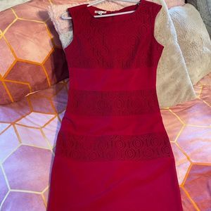 London Style Collection Party Christmas Sleeveless Jersey Lace Shift Midi Dress